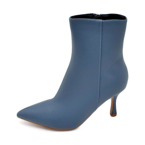 Tronchetti Tronchetto stivaletto azzurro polvere donna linea Basic con tac - Malu Shoes - Modalova