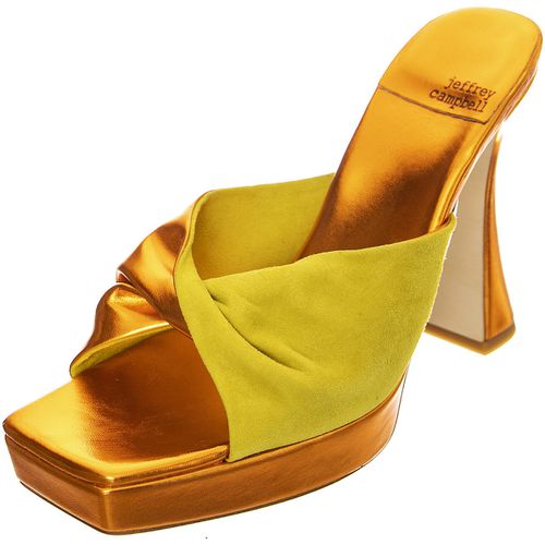 Sandali Hollyweird Yellow Kid Suede and Pu - Jeffrey Campbell - Modalova