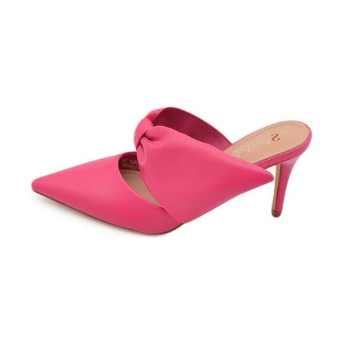 Scarpe Decollete' donna tacco sottile 7 comfort fucsia in raso con fio - Malu Shoes - Modalova