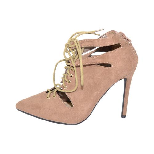 Scarpe Decollete a punta taupe con tacco a spillo stringata fasciata c - Malu Shoes - Modalova