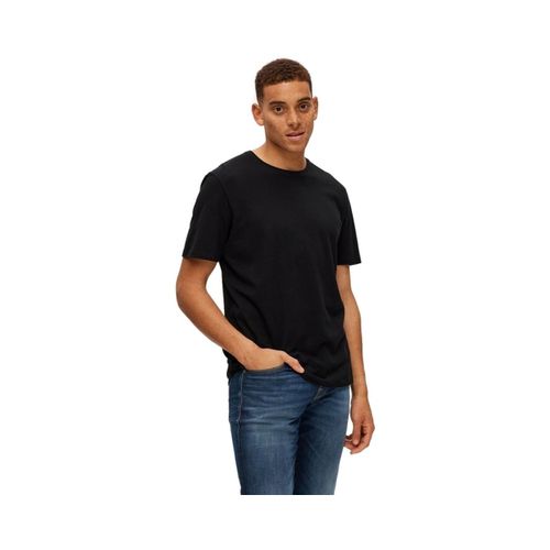 T-shirt & Polo Noos Pan Linen T-Shirt - Black - Selected - Modalova