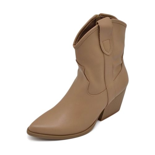 Stivaletti Texano tronchetti donna camperos in ecopelle nude stivale - Malu Shoes - Modalova