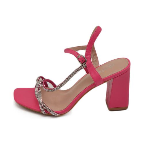 Sandali Sandalo donna ecopelle fucsia gioiello argento sabot aperto die - Malu Shoes - Modalova