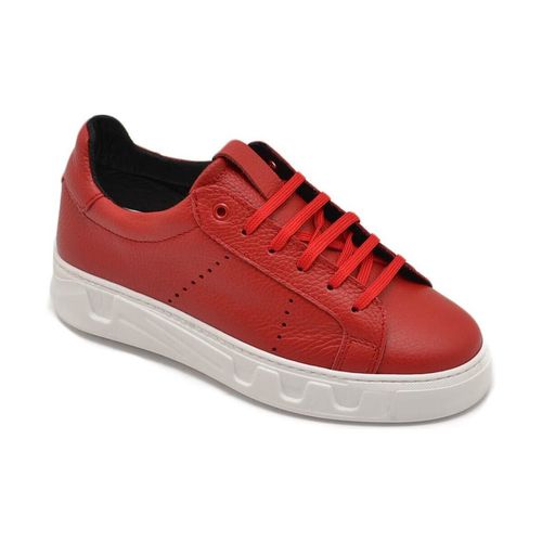 Sneakers Scarpa sneakers bassa uomo basic vera pelle bottolata rossa lin - Malu Shoes - Modalova