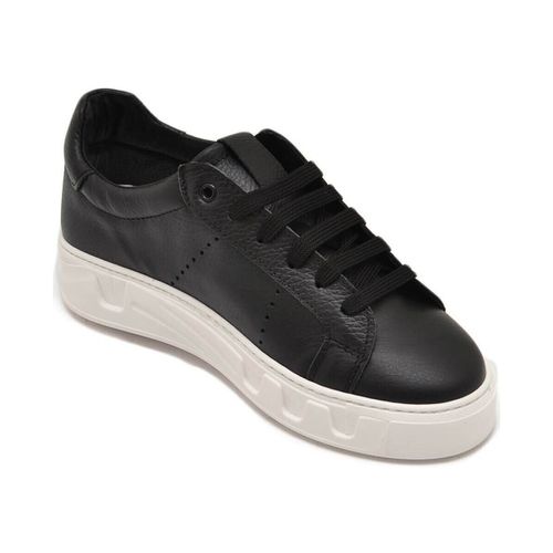 Sneakers Scarpa sneakers bassa uomo basic vera pelle bottolata nera line - Malu Shoes - Modalova