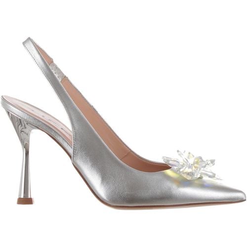 Scarpe Décolleté slingback in nappa laminata con fiore - Tiffi - Modalova