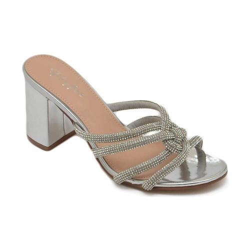 Sandali Sandalo donna in vernice argento gioiello argento sabot mule ap - Malu Shoes - Modalova