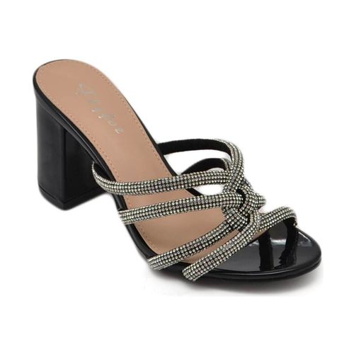 Sandali Sandalo donna in vernice gioiello argento sabot mule apert - Malu Shoes - Modalova