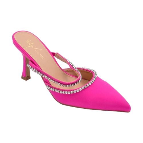 Scarpe Decollete mules slingback in raso fucsia con fascia di brillant - Malu Shoes - Modalova