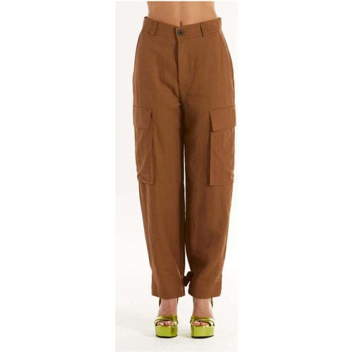 Pantaloni pantalone cargo tessuto cuoio - Solotre - Modalova