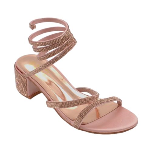 Sandali Sandali donna rosa strass tacco largo basso 4cm serpente ri - Malu Shoes - Modalova