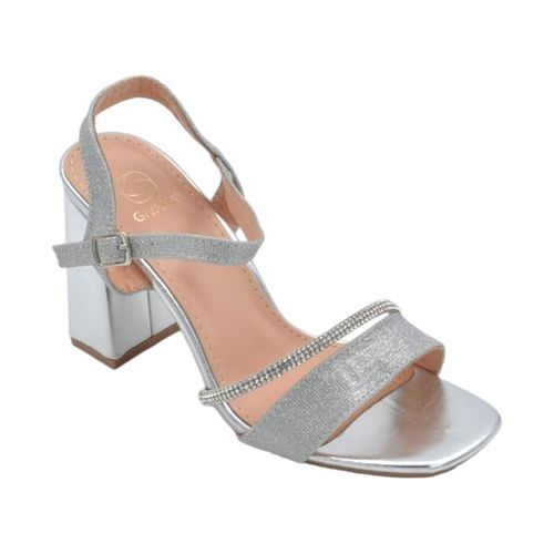 Sandali Scarpe sandalo donna argento pelle con fasce a incrocio satinat - Malu Shoes - Modalova