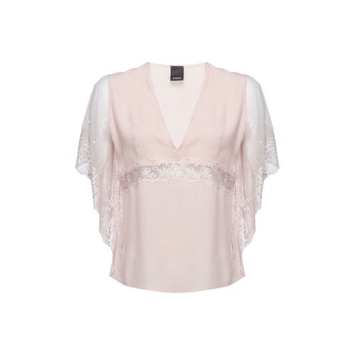 Camicetta TAMA TOP CREPE DE CHINE + TULLE RICAMATO - Pinko - Modalova