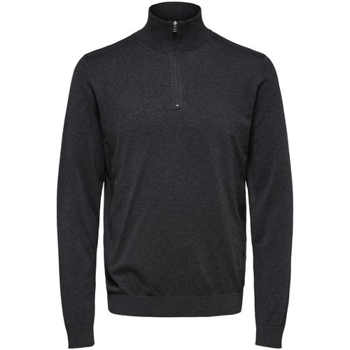 Felpa Berg Half Zip Cardigan Antraciet - Selected - Modalova