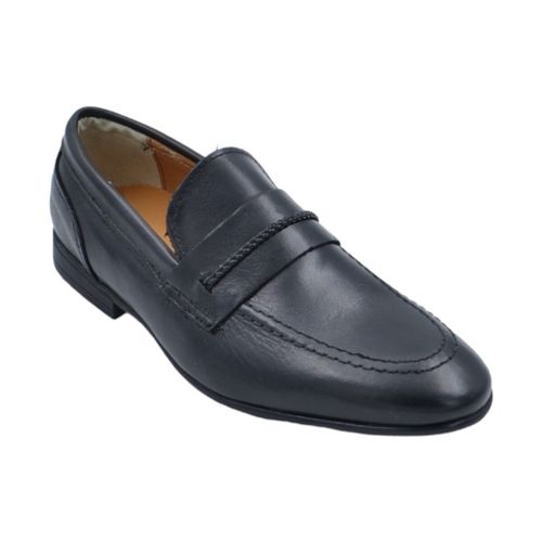 Scarpe College uomo mocassino vera pelle spazzolata a mano suola - Malu Shoes - Modalova