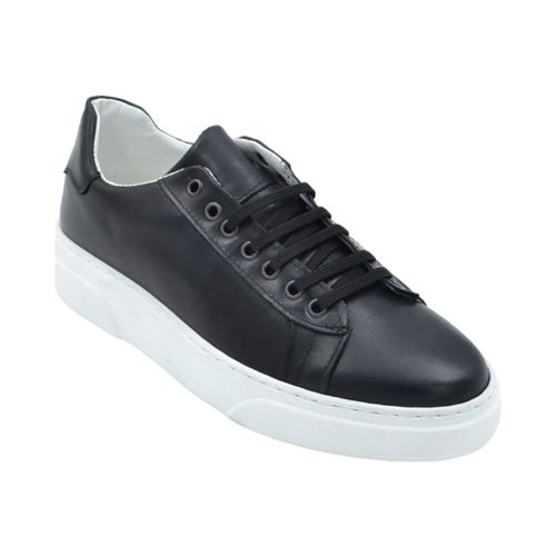 Sneakers Scarpa sneakers bassa uomo basic vera pelle liscia blu linea ba - Malu Shoes - Modalova