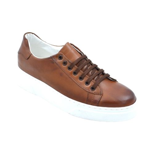 Sneakers Scarpa sneakers bassa uomo basic vera pelle liscia cuoio linea - Malu Shoes - Modalova