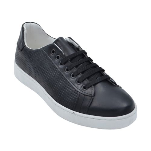 Sneakers Scarpa sneakers bassa uomo basic vera pelle intrecciata nera li - Malu Shoes - Modalova