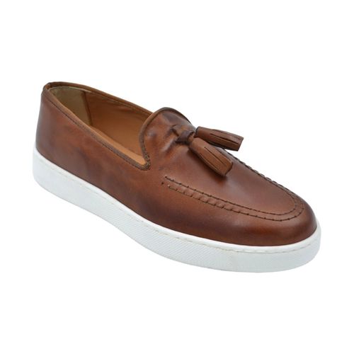 Scarpe Mocassini uomo college bendina con nappine in vera pelle nappa - Malu Shoes - Modalova