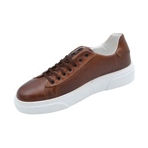 Sneakers Scarpa sneakers bassa uomo basic vera pelle intrecciata cuoio l - Malu Shoes - Modalova