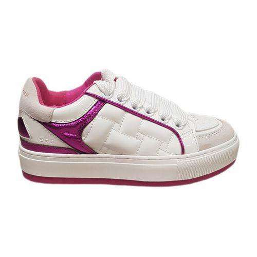 Sneakers Sneaker in pelle bianca con dettagli in pelle laminata fucsia - KG by Kurt Geiger - Modalova