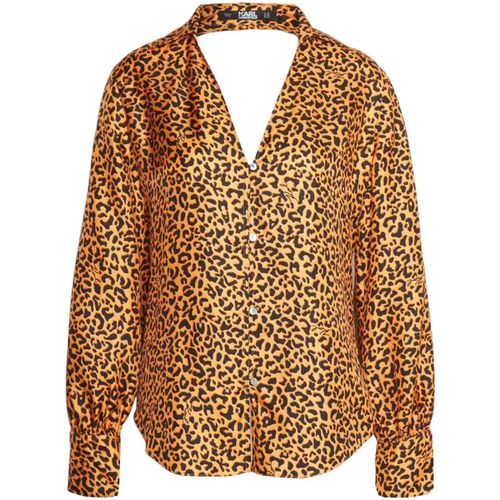 Camicia camicia in seta maculata - Karl Lagerfeld - Modalova