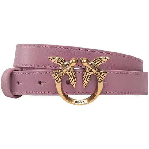 Cintura cintura donna in pelle lilla e logo bronzo - Pinko - Modalova