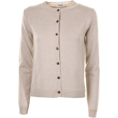 Maglione Cardigan con bottoni beige - Base Milano - Modalova