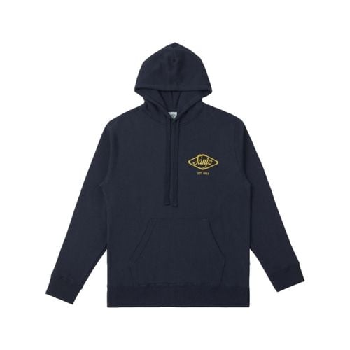 Felpa Hooded Flocked Logo - Navy - Sanjo - Modalova