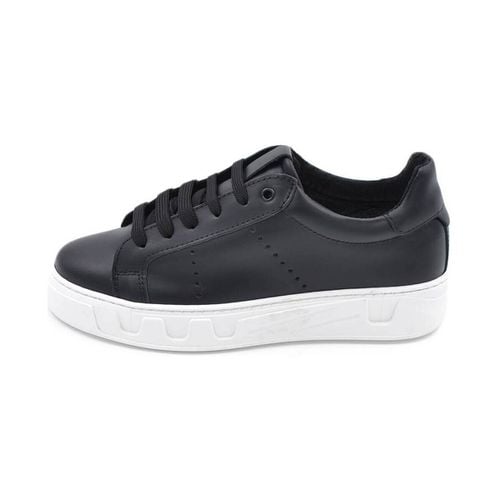 Sneakers Scarpa sneakers bassa uomo basic vera pelle liscia nera linea b - Malu Shoes - Modalova