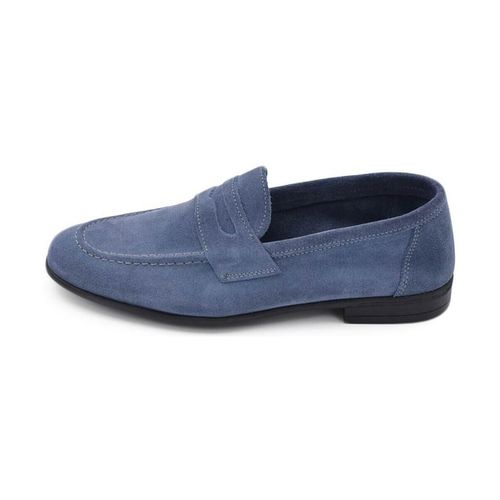 Scarpe Scarpe college uomo inglese mocassino blu vera pelle scamoscia - Malu Shoes - Modalova