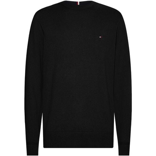 Maglione Maglia girocollo nera con mini logo - Tommy hilfiger - Modalova