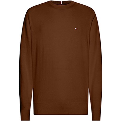 Maglione Maglia girocollo marrone con mini logo - Tommy hilfiger - Modalova