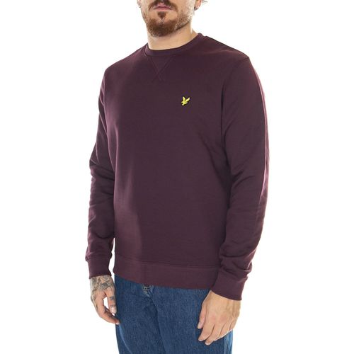 Felpa Brushed Back Crew Neck weatsh Burgundy - Lyle & Scott - Modalova