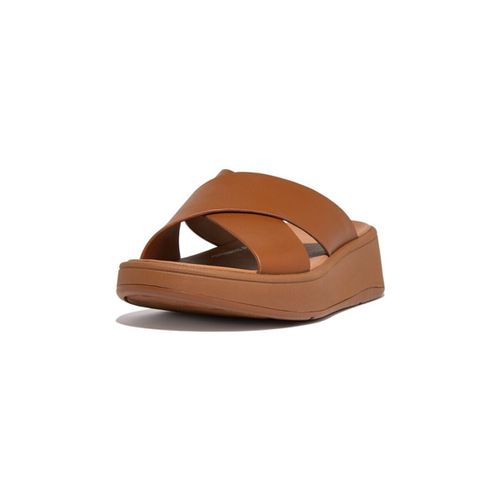 Infradito F-MODE LEATHER FLATFORM CROSS SLIDES Light Tan - Fitflop - Modalova