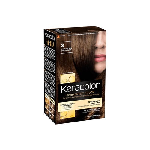 Tinta Permanent Hair Color Keracolor - 03 Chatain Clair - Eugene Perma - Modalova