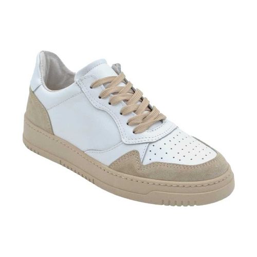 Sneakers SNEARKERS UOMO BIANCA IN VERA PELLE CON INSERTI DI CAMOSCIO BEI - Malu Shoes - Modalova