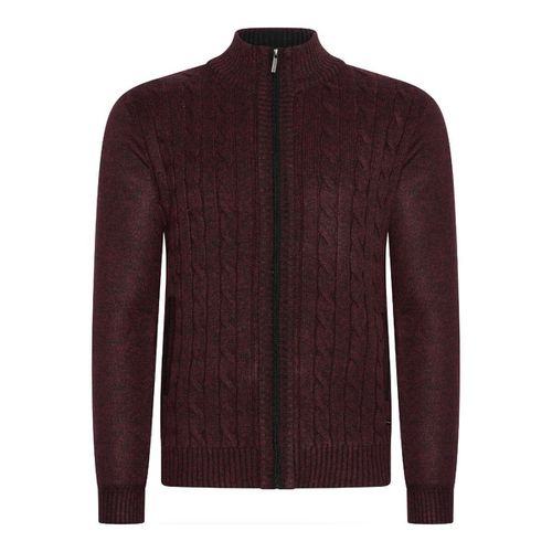 Felpa Cable Cardigan Burgundy - Cappuccino Italia - Modalova