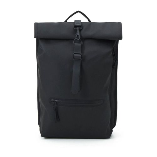 Borsa Zaino Rolltop Rucksack Black - Rains - Modalova