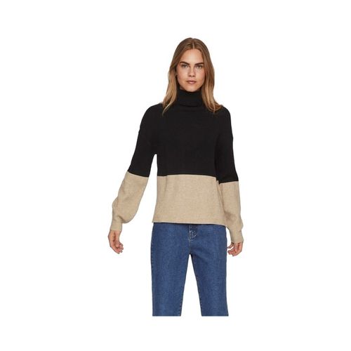 Maglione Noos Ril Blocking Knit L/S - Black/Natural Mel - Vila - Modalova