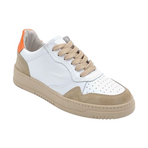 Sneakers SNEARKERS UOMO BIANCA IN VERA PELLE CON INSERTI DI CAMOSCIO BEI - Malu Shoes - Modalova