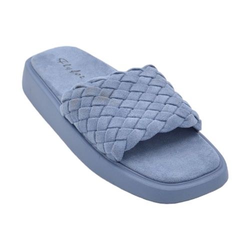 Scarpe Ciabatta pantofola donna azzurra estiva in microfibra morbida i - Malu Shoes - Modalova
