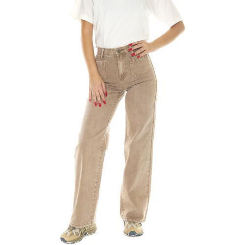 Jeans Go Patch Pkt Wide Leg Pant Washed Brown Canvas - Guess? - Modalova