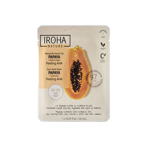 Maschera Peeling Alla Papaya Maschera Viso In Tessuto Aha - Iroha Nature - Modalova