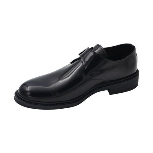 Classiche basse Scarpe uomo con fibbia eleganti vera pelle nera abrasivato suol - Malu Shoes - Modalova