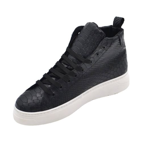 Sneakers alte Sneakers uomo alta stivaletto in vera pelle nera nappa stampa a - Malu Shoes - Modalova