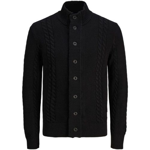 Maglione 12242947 GRID CABLE CARDIGAN-BLACK - Jack & jones - Modalova