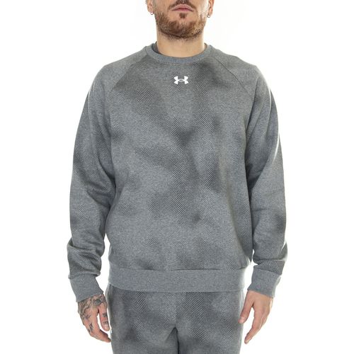 Felpa UA Rival Fleece Printed Crew Grey Sweat - Under armour - Modalova