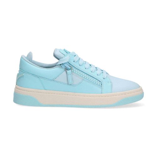 Sneakers basse sneaker Low Top pelle azzurra - Giuseppe Zanotti - Modalova