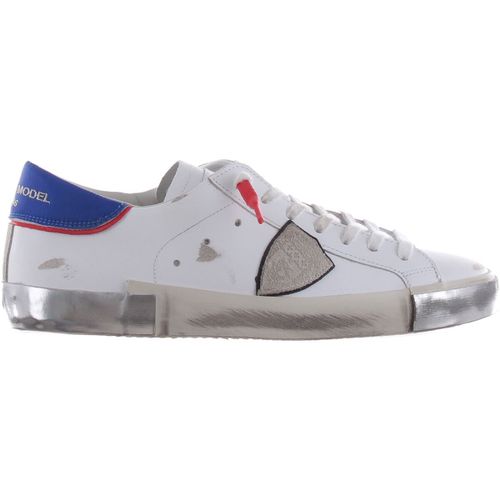 Sneakers Sneaker paris x low in pelle bianco bluette - Philippe Model - Modalova